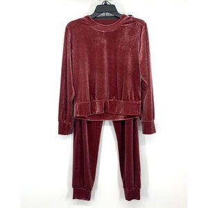 Modcloth Sweatshirt Joggers Velour Touch & Go Set